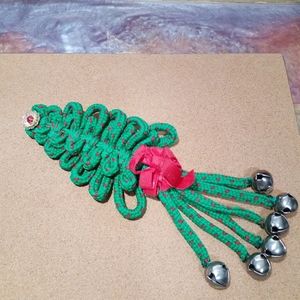 Macrame style Christmas tree with bells
